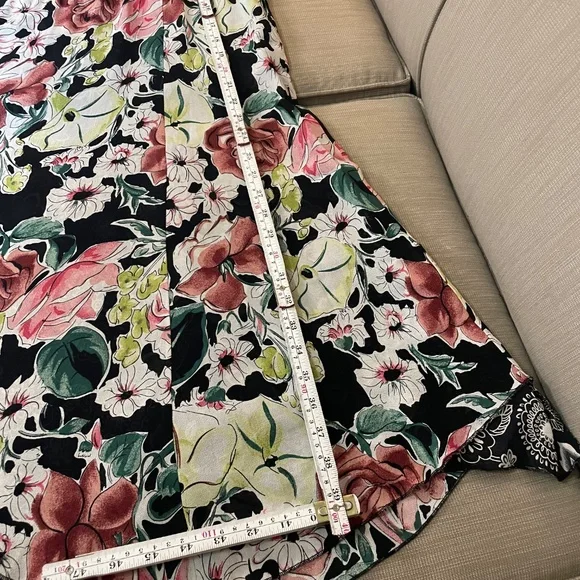 CAbi -Sz Lg Summer Breezy Rayon Floral Reversible Fit & Flare Dress - Picture 6 of 9